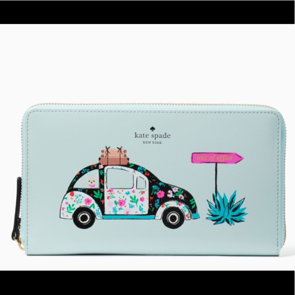 Authentic Kate Spade leather "Car" LG Zip wallet - Picture 3 of 15